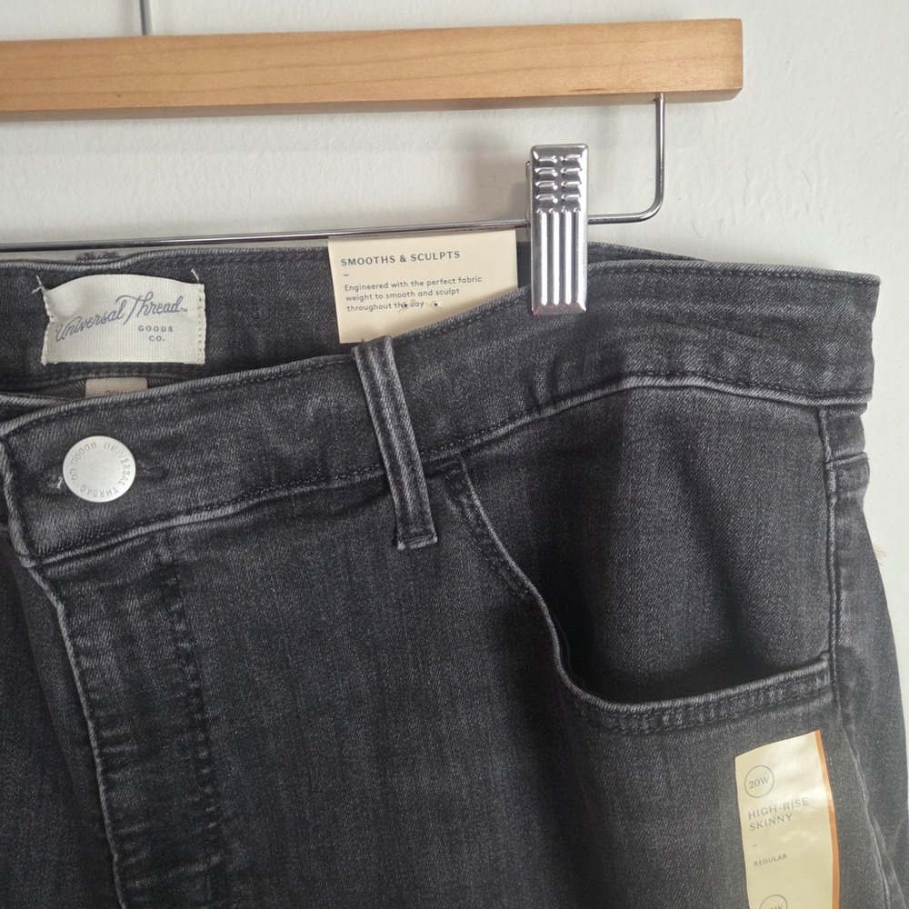 Universal Thread‎ Womens High-Rise Skinny Jeans Black Dark Wash 20W Regular NWT - Picture 8 of 9